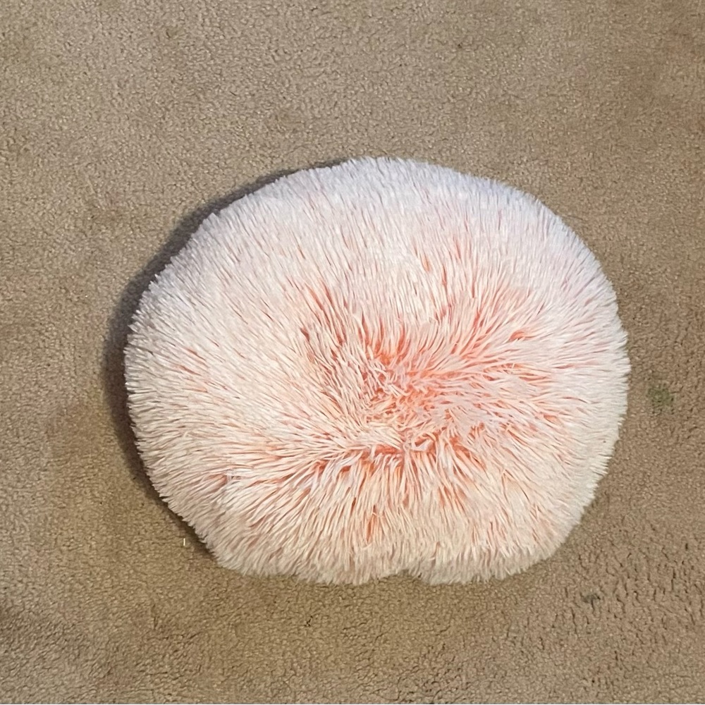 pink fluffy accent pillow